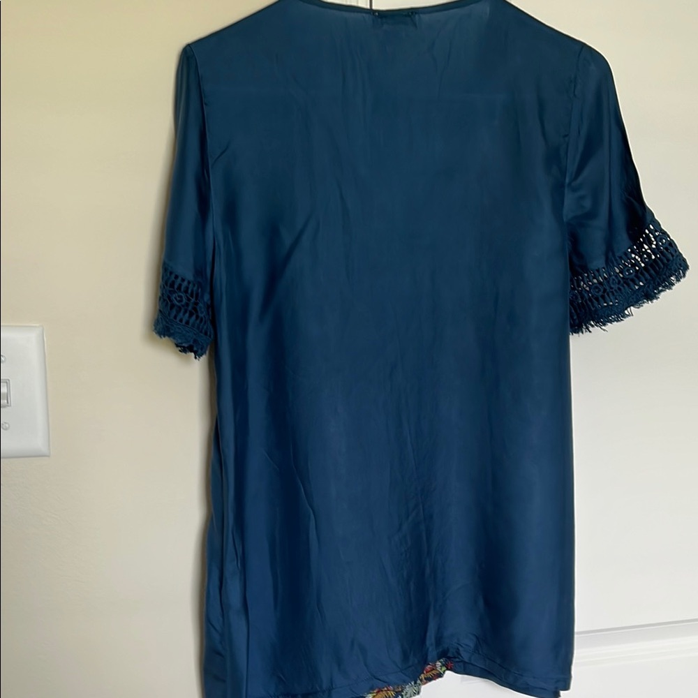 Sundance Embroidered Teal Top - Picture 4 of 5